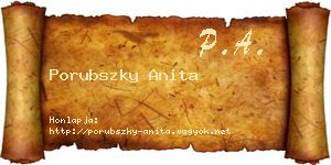 Porubszky Anita névjegykártya