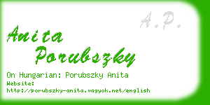 anita porubszky business card